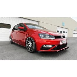 Накладка сплиттер на передний бампер на Volkswagen Polo V GTI